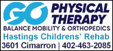 GO Physical Therapy: Children's Rehab Sponsorship Banner